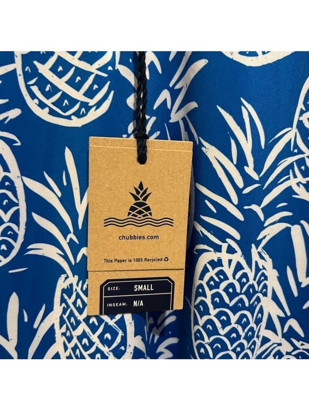 Chubbies Thigh Napple Polo Men’s Small – All-Over Pineapple Print – Stretch –NWT - Picture 3 of 5